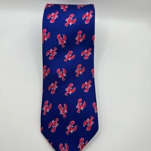 Cape Cod Neckwear Men's 100% Silk Tie Blue Red Lobster Sea NEW